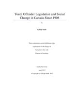 Youth offender legislation and social change in Canada since 1908