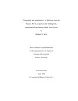 Petrography and geochemistry of drill core from the Taylors Brook property in the Stirling belt, southeastern Cape Breton Island, Nova Scotia