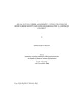 Social support, stress, and cognitive coping strategies as predictors of anxiety and depression during the transition to university