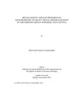 Metallogeny and environmental geochemistry of heavy metal mineralization in the Horton Group, Windsor, Nova Scotia.