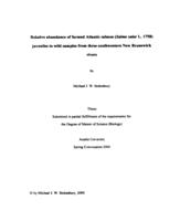 Relative abundance of farmed Atlantic salmon, Salmo salar L. 1758, juveniles in wild samples from three southwestern New Brunswick rivers