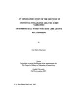 An exploratory study of the existence of emotional intelligence abilities in the narratives of heterosexual women who have left abusive relationships