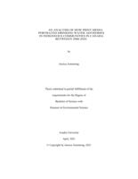 An analysis of how print media portrayed drinking water advisories in Indigneous communities in Canada between 2006 - 2020