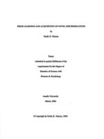 Prior learning and acquisition of novel discriminations