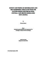 Extent and timing of deformation and metamorphism associated with the Eastern Highlands Shear Zone, Central Cape Breton Highlands, Nova Scotia