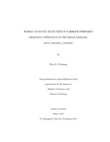 Passive acoustic detection of harbour porpoises in the Minas Passage