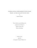 Exploring potential gender differences in relationship memory, and their association with well-being