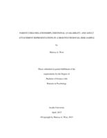 Parent-child relationships, emotional availability, and adult attachment representations in a high psychosocial risk sample