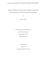 Caregiving, reflective function and attachment as predictors of psychological well-being in romantic relationships