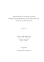 Photophysical investigation of coordination complexes for application in photodynamic therapy