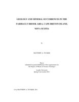 Geology and mineral occurrences in the Faribault Brook area, Cape Breton Island, Nova Scotia