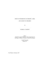 Effects of probiotics on memory, ADHD, and anxiety in children