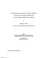 The influence of development and methylphenidate on selective attention in children with attention deficit hyperactivity disorder