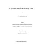 A personal meeting scheduling agent