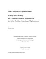 The collapse of righteousness?