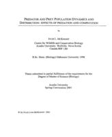 Predator and prey population dynamics and distribution  