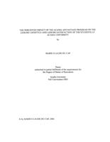 The perceived impact of the Acadia Advantage program on the leisure lifestyle and leisure satisfaction of the students at Acadia University