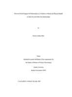 Perceived social support for relationships as a predictor of mental and physical health in same-sex and other-sex relationships