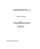A qualitative analysis of three young women's experience with violence
