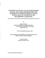 The effect of spatial scale on measuring spatial isolation and predicting the incidence of a beetle parasite and its fungal host in continuous and fragmented landscapes