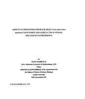 Aspects of Newfoundland black bear, Ursus americanus hamiltoni, food habits and habitat use in human-influenced environments