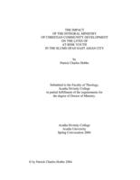 The impact of the integral ministry of Christian community development on the lives of at-risk youth in the slums of an East Asian city