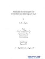 The impact of organizational dynamics on the nursing home residents' quality of life