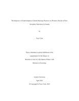 The impact(s) of South Sudanese cultural marriage practices on women's pursuit of post-secondary education in Canada