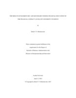 The impacts of elementary and secondary school financial education on the financial literacy levels of university students