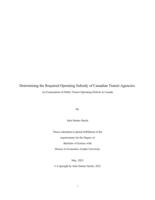 Determining the required operating subsidy of Canadian Transit Agencies 