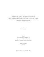 Design of voice compression algorithms and implementation of a voice over IP application