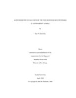 A psychometric evaluation of the pain response questionnaire in a university sample