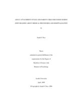 Adult attachment styles and parent-child discourse during joint-reading about medical procedures and hospitalisation