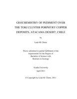 Geochemistry of pediment over the Toki Cluster porphyry copper deposits, Atacama Desert, Chile