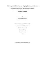 The impacts of historical and ongoing human activities on amphibian diversity in Bilsa Biological Station, western Ecuador