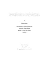 Impact of water chemistry on invertebrate communities in agricultural wetlands in the Annapolis Valley, Nova Scotia